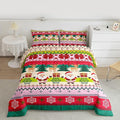 Feelyou Merry Christmas Comforter Set King Size Santa Claus Bedding Set for Kids Boys Girls Cute Deer Duvet Quilt Snowflake Bedroom Decor Microfiber 3 Pcs with 2 Pillow Cases