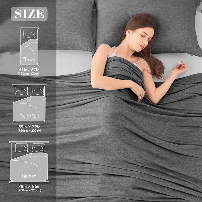 LUXEAR Cooling Blanket Japanese Q-Max >0.5 Technology Keep Cool in Hot Summer, King Size Blanket for Adults, Children, Babies, Mica Nylon and PE Cool Fabric Breathable Comfortable-Black