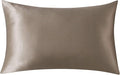 SLPBABY 100% Natural Pure Silk Pillowcase for Hair and Skin, Both Side 19 Momme Silk, Luxury Smooth Satin Pillowcase Cover with Hidden Zipper (Queen, Taupe)