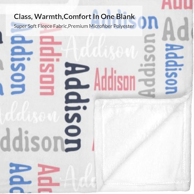 Dr.TOUGH Name Blanket Personalized Blanket for Adult Kids Flannel Customized Personalized Blankets and Throws