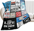 Tijuboni Ski Throw Blanket Skiing Gifts for Girls Boys Women Men Kids Adults Soft Flannel Fleece Blanket for Couch Sofa Bed Home Decor 40"x50"
