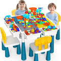 OCATO Toddlers Kids Table and Chair Set: Activity Table with 152Pcs Large Marble Run Building Blocks 4 Chairs Storage All in One Play Sensory Water Tables Sand Tables for Boys Girls 3 4 5 6 Year Old
