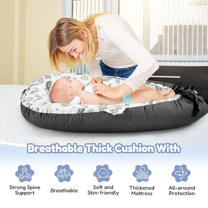 Baby Lounger for Newborn, Baby Lounger Covers & Soft Baby Nest Cover Babies Essentials Gifts,Dock A Tot Portable Infant Lounger