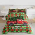 Feelyou Merry Christmas Comforter Set All Season Christmas Tree Bedding Set with 1 Pillow Cases Snowflake Microfiber Kids Twin Bedclothes Winter Bedroom Decor Duvet Quilt Breathable Soft