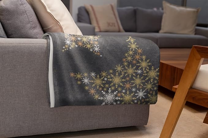 Plush Christmas Star Blanket Cozy Fall Throw Blanket Custom Winter Blankets Christmas Throws Santa Sofa Bed Throw Customized Soft Christmas (Fleece 60x80)