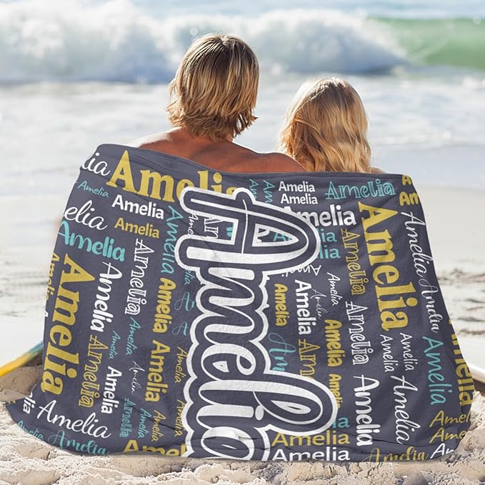 Dr.TOUGH Personalized Blanket for Adult Kids with Name Customized Blankets Personalized Throw Blanket for Christmas Birthday Gifts