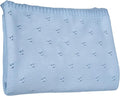 Baby Knit Blanket, 100% Cotton Eyelet Patterns, Soft, Cozy, Lightweight Swaddle for Newborn & Infant Swaddling Beige Neutral, Perfect Baby Shower Ideas Baby Blue 30x40