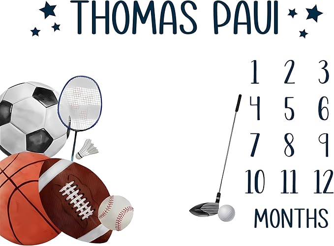 OLIVE OLIVIA Personalized Monthly Baby Milestone Blanket, Baby Months Blanket, Perfect Custom Newborn Gifts,50"x60"