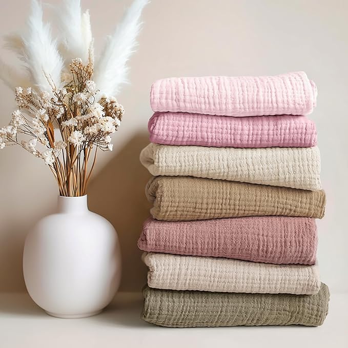 lulumoon Fitted Pack and Play Sheets: Soft Muslin Cotton for Baby Trend Playard Mattress - Neutral Colors for Boys and Girls