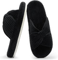 Chantomoo Slippers for Women Memory Foam House Bedroom Corduroy Bow Crossbands Slipper Shoes Comfy Trendy Gift Slippers