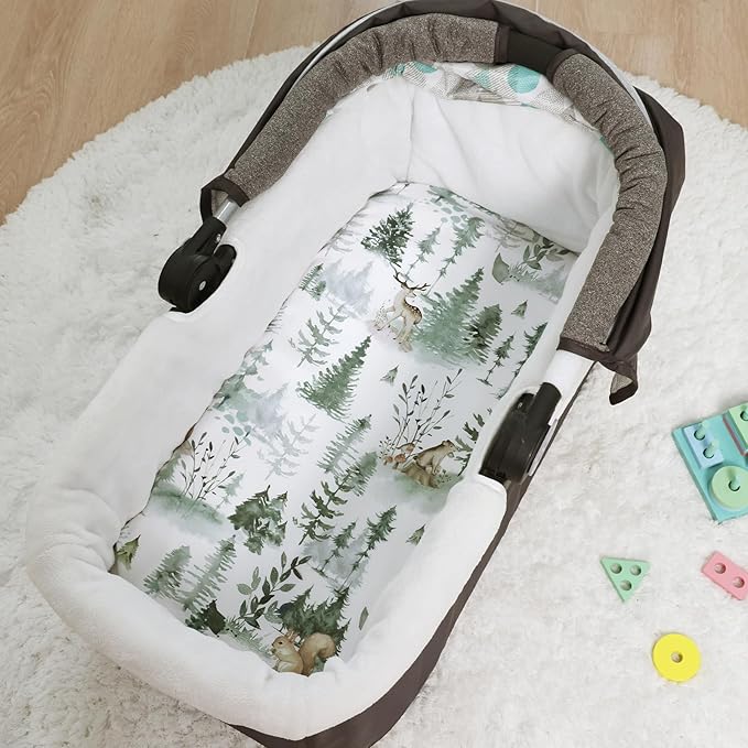 PHF 3 Pack Soft Bassinet Sheets, Woodland Breathable Comfy Cradle Sheets for Baby Boys Girls Neutral, No Slip Universal Fit for Most Cradle and Bassinet Mattress, Woodland