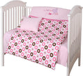 Baby Crib Bedding Set Bed Linen 2pcs Toddler Crib Duvet Cover Set,100% Cotton Poplin, 40x48 Duvet & 12x18 Pillowcase, Soft Embroidery Infant Quilt Cover Baby Bedding