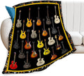 Tijuboni Guitar Music Throw Blanket Guitar Gifts for Girls Boys Women Men Kids Adults Soft Flannel Fleece Blanket for Couch Sofa Bed Home Decor 50"x60"