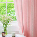 Deeprove Blush Pink Boho Curtains 108 inches Length for Girls Nursery Bedroom, Home Decor Privacy, Bohemian Semi-Blackout Window Treatment Tassel Drape 108 inches Long (1 Panel, W52 x L108)
