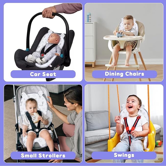 Miracle Baby Car Seat Insert Universal Breathable Baby Stroller Cushion Reversible 3D Air Mesh Cotton Stroller Mat for CarSeat, Buggy, Carrycot, High Chair （Giraffe）