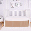 Box Pleated Mini Crib Bed Skirt Premium 100% Cotton 800 Thread Count Nursery Crib Toddler Bedding Crib Bedskirt for Baby Boys or Baby Girls, (24" x 38") + 10" Drop Lenght - Blush Solid
