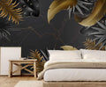 Dark Banana Leaf Wallpaper Mural Crack Background Wallpaper for Bedroom Living Room (Not Self-Adhesive)