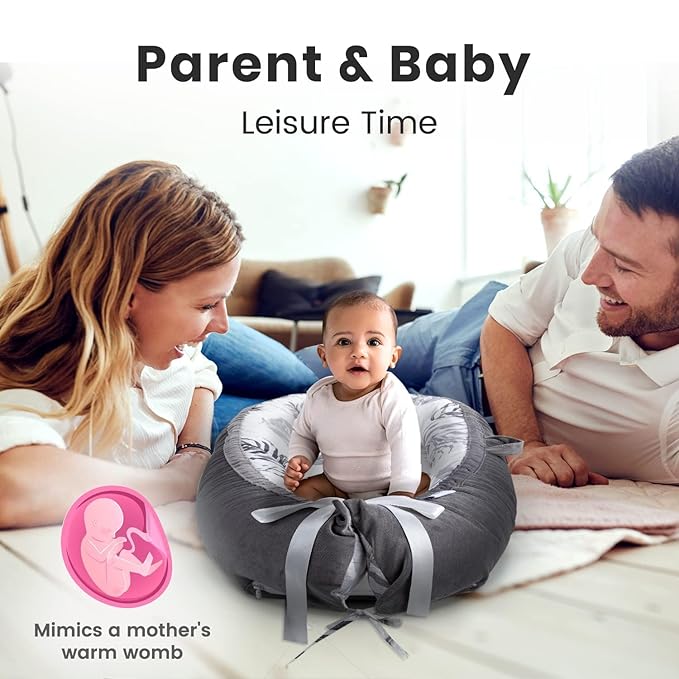 Totsi Baby Lounger with Pillow & Blanket | Ultra-Soft Baby Nest | Machine Washable Infant Lounger 0-24 Months | Adjustable Infant Nest for Travel | Baby Nest for Newborn
