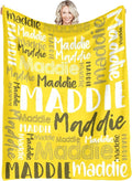 Dr.TOUGH Personalized Blankets with Name Customized Baby Blankets for Girls Boys Adults Monogrammed Blankets and Throws Christmas Birthday Mothers Fathers Valentines Day Gift (Gold,30''×40'')