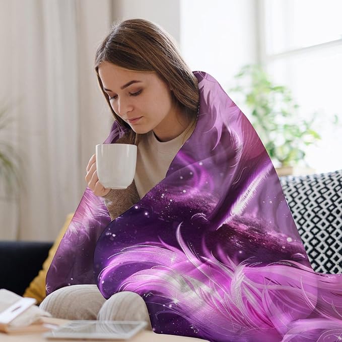 Pink Fox Throw Blanket Fox Blankets Gifts for Couch Sofa Bed Stuff Decor Soft Cozy Lightweight Fleece Flannel Bedding for Lover Men Women Girls Adults 50"x60"