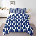Feelyou Christmas Comforter Set All Season Checkered Bedding Set with 2 Pillow Cases Snowman Kids King Bedclothes Xmas Decorations Bedroom Decor Blue Duvet Quilt Breathable Soft Lightweight