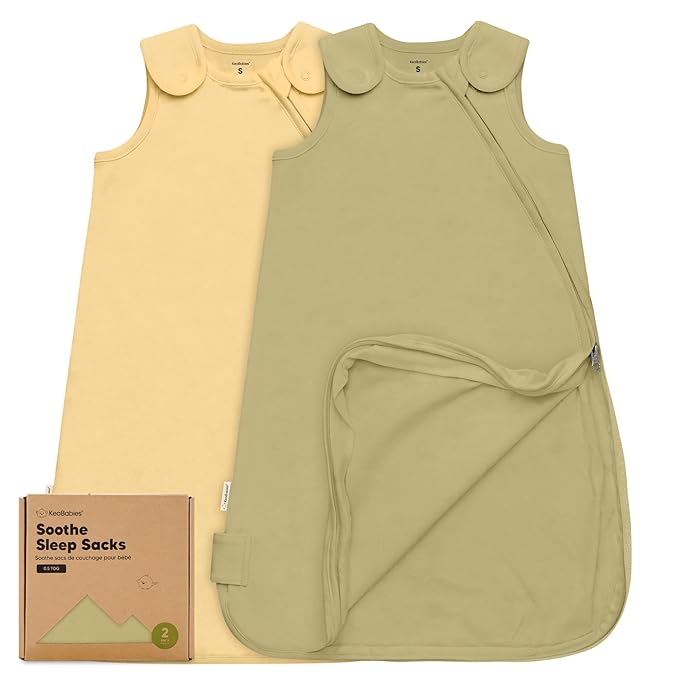 2-Pack Organic Baby Sleep Sacks, 100% Cotton - Soft & Breathable 0.5TOG Baby Wearable Blanket, Toddler Sleeping Sack 0-6 months, Easy to Wear Transitional Swaddles for Newborns, Infants (Nordic, S)
