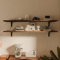 12x48 Inch Rustic Walnut Wood Floating Shelves 2-Pack - Farmhouse Walnut Wall Shelves with 100 lbs Capacity, Easy Installation for Living Room, Kitchen, Bathroom