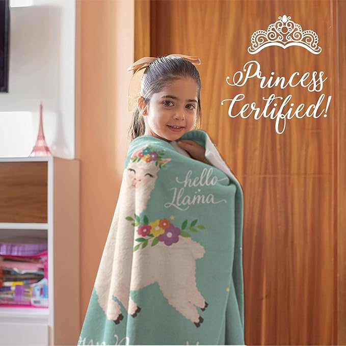 Personalized Llama Throw Blanket with Custom Name for Kids, Women, or Adults, Cute, Comfortable, and Plush with Soft Colors for Bedding, Home Decor, or Travel (Sherpa 50x60)