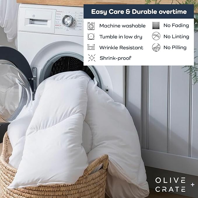 Olive + Crate 100% Viscose Derived from Bamboo Comforter - Queen Size - Hypoallergenic, Cooling & Moisture-Wicking Bedding - All Season Lightweight Plush Design - Organic Queen Comforter - 80"x 90"