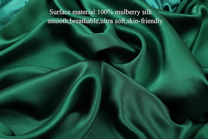 Knlpruhk Silk Fitted Crib Sheet 28" x 52" Surface (100% Pure Mulberry Silk) – 9" Deep Pocket (Satin) for Baby Hair 19 Momme 6A High Grade Fibers Ultra Soft Smooth Breathable Dark Green