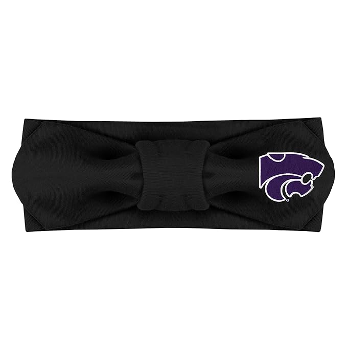 Creative Knitwear Kansas State Wildcats Infant Girls Black Solid Hair Knot Headband Embroidered Logo - Size Newborn - 4T