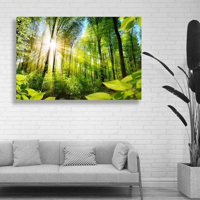 SIGNWIN-Canvas Wall Art-Sunshine in The Forest -Canvas Prints Home Artwork Decoration for Living Room,Bedroom - 32x48 inches