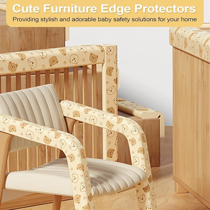 Kids Edge Protectors, Soft Rubber Foam Bumper, 200x4cm, Furniture Edge Covers, Child Safety Corner Guard, Cushioned Strip, for Fireplace Desk, Nursery Bedroom, Playroom