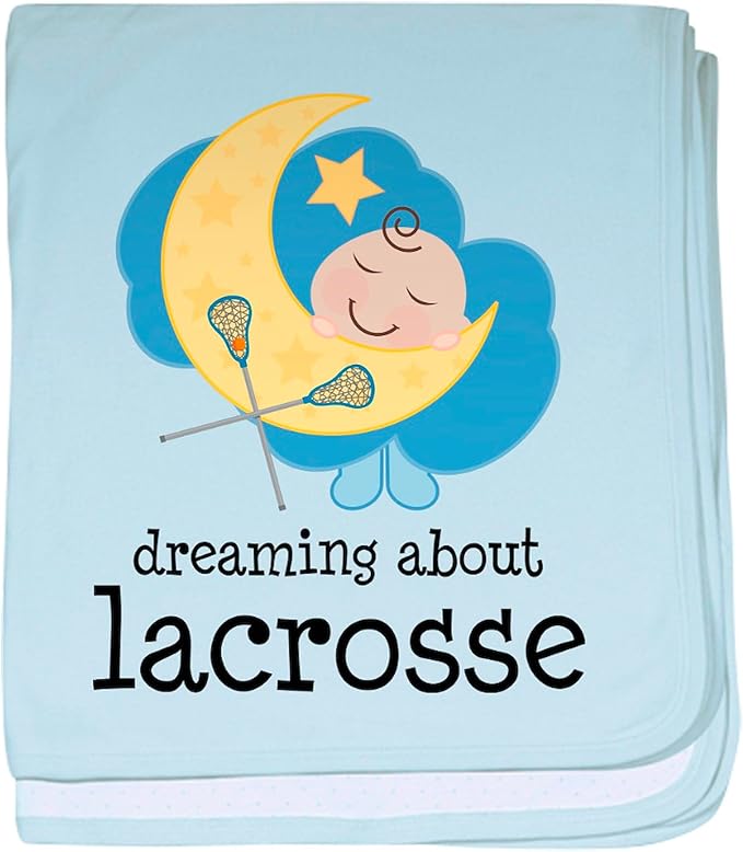 CafePress Dreaming About Lacrosse Baby Blanket, Super Soft Newborn Swaddle