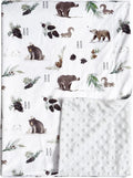 david's kids Micro Fleece Minky Baby Blanket for Boys Girls with Double Layer and Soothing Raised Dots, Breathable and Soft Lightweight Receiving Blanket for Newborns, 30x40 Inches, Animals