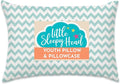 Little Sleepy Head Youth Pillow with Pillowcase 16x22, Soft Jumbo Toddler Pillows, Hypoallergenic Pillow Case - Best Kids Pillows for Sleeping, Perfect Kids Travel Pillows (Chevron Teal)