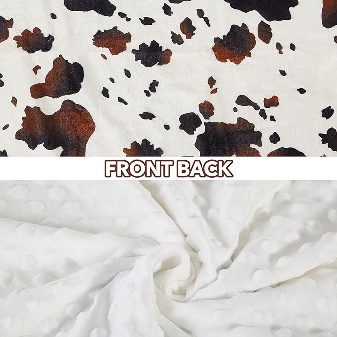 Cow Baby Blanket for Boys Girls Soft Fleece Minky Blanket with Dotted Backing Double Layer Newborn Toddler Blankie for Nursery Stroller Crib Gift to Son Nephew Grandson 26.5 * 40 Inches