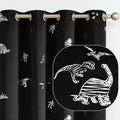 Vangao Kids Curtains Black Blackout Dinosaur Curtains for Boys Kids Nursery Girls Room Silver Dino Foil Print Thermal Insulated Drapes Grommet Top Window Treatments 63 Inches Length 2 Panels