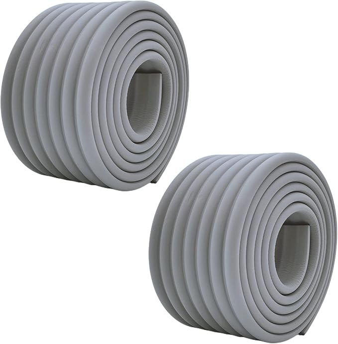M2cbridge Multifunctional Edge and Corner Guard Coverage Baby Safety Bumper DIY 6.5 Ft (Grey (6.5ft x 2))