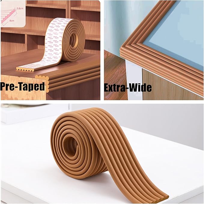 M2cbridge Multifunctional Edge and Corner Guard Coverage Baby Safety Bumper DIY 6.5 Ft (Coffee)