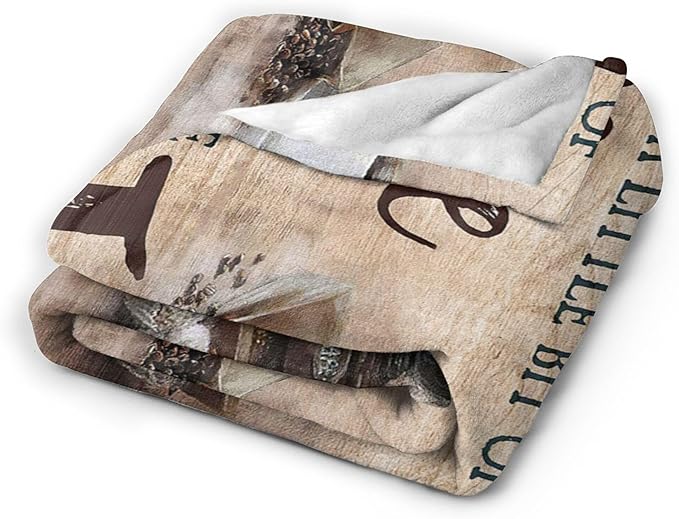 Christian Jesus Coffee Throw Blanket - Soft Warm Cozy Fleece for Women, Men, Kids & Adults - 50"x40"