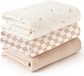 Konssy 3 Pack Muslin Swaddle Blankets for Unisex, Newborn Receiving Blanket, Large 47 x 47 inches, Soft Breathable Muslin Baby Swaddles for Boys & Girls
