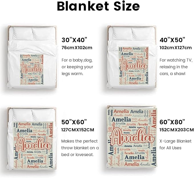 Dr.TOUGH Personalized Blanket for Adult Kids with Name Customized Blankets Personalized Throw Blanket for Christmas Birthday Gifts