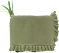 Cotton Baby Blanket with Ruffle Edge Soft Breathable Newborn Blanket for Boys & Girls, Lightweight Knit Throw for Crib, Stroller & Nursery Multiple Colors Available Sage Green 30x30