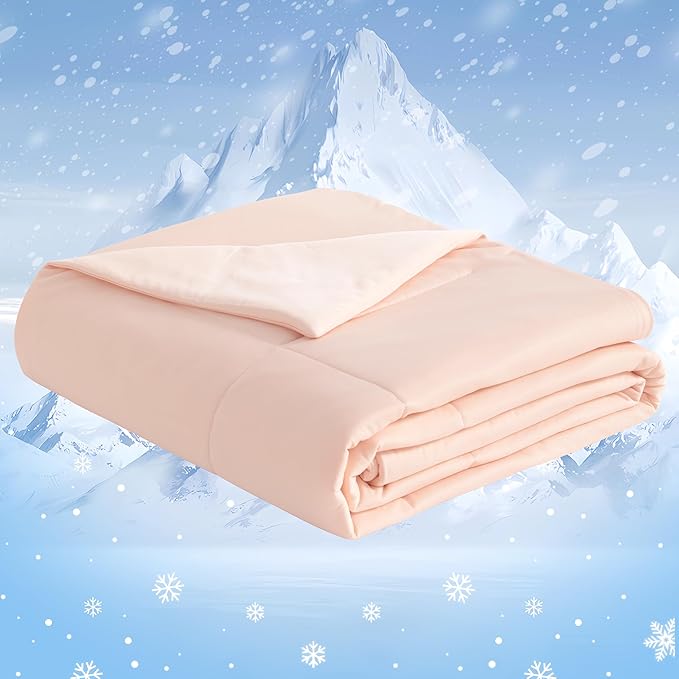 NTBAY Cooling Blanket King, 104x90 Inches - Lightweight Summer Bed Blanket for Hot Sleepers, Japanese Double-Sided Q-Max 0.45 Cooling Fabric, Coral Pink