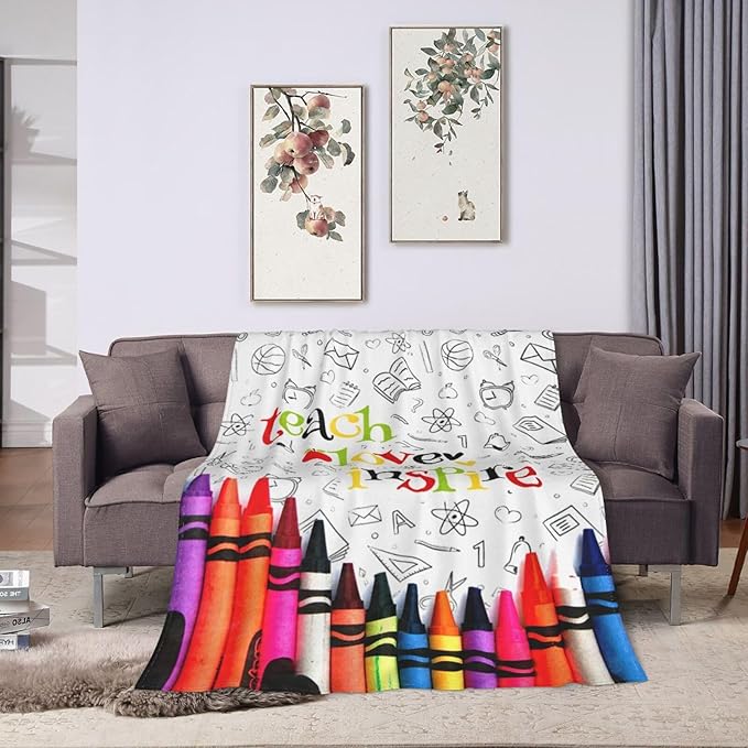 Teacher Blanket Best Teacher Throw Blanket Super Soft Flannel Lightweight Fluffy Plush Cozy Fuzzy Fleece Appreciation Decor Gifts Blanket for Dog Lover Kids Boys Adults Man for Bed Sofa 40"X50"
