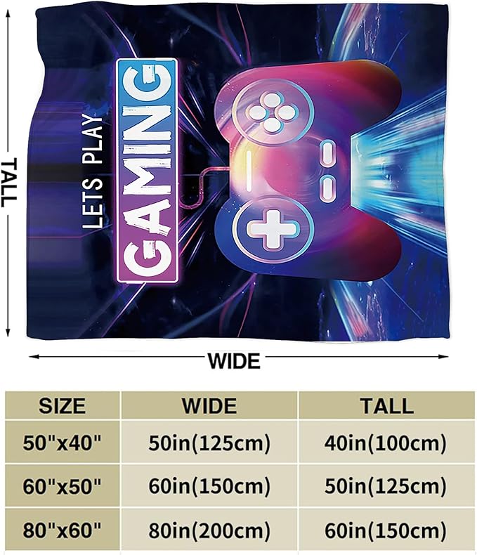Game Blanket Game Gifts for Girls Boys Woman Kids Play Game Lover Throw Blankets Soft Blanket Warm Fleece Flannel Plush Blankets for Bed Sofa Couch 60"x80"
