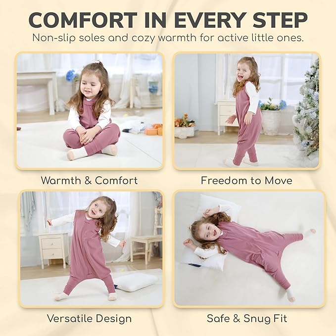 Mama Cheetah Toddler Sleep Sack with Feet in 1.0 Tog Organic Cotton for Boys and Girls, Baby Sleep Bag with Legs and 2-Way Zipper, Early Walker Medium