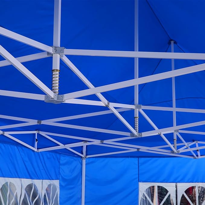 COBIZI 13x26 Pop Up Canopy with 6 Sidewall,Heavy Duty Canopy UPF 50+ All Season Wind Waterproof Commercial Outdoor Wedding Party Tents for Parties Canopy Gazebo with Roller Bag(13 x 26 ft Dark Blue)