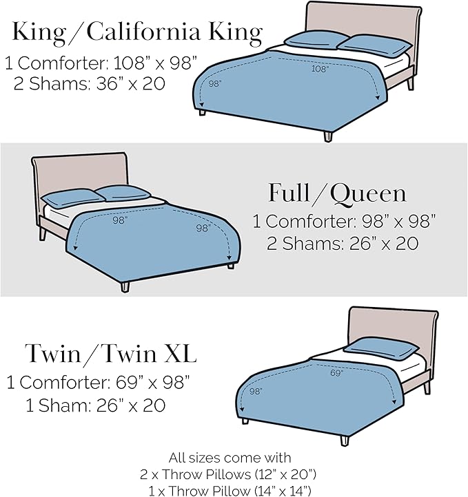 Southshore Fine Living, Inc. 6-Piece Christmas Bedding Cal King/King, Christmas Comforter King, 2 Throw Pillows, 2 Shams, 1 Throw Pillow Cover, Snowflake Bedding, Holiday Comforter - Holly Jolly